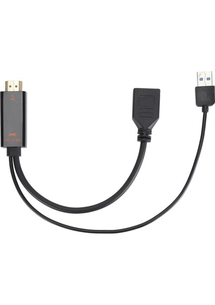 Hd Multimedya Arayüzü Displayport Kablo Adaptörü USB Güç 3840X2160 60Hz 9.8in Uzunluk Video Adaptör Kablosu (Yurt Dışından)