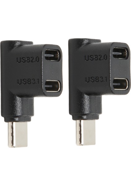 2 Adet 1 Ila 2 USB C 3.1 90 Derece Açı Adaptörü 10 Gbps USB 3.1 Tip C Erkek - Usbc 3.1 USB C2.0 Çift Dişi Dik Açı Konnektörü (Yurt Dışından)