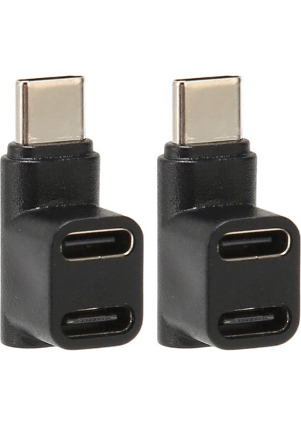 2 Adet 1 Ila 2 USB C 3.1 90 Derece Açı Adaptörü 10 Gbps USB 3.1 Tip C Erkek - Usbc 3.1 USB C2.0 Çift Dişi Dik Açı Konnektörü (Yurt Dışından)