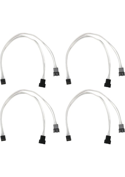 4 Adet Pwm Fan Uzatma Kablosu 4 Pin Gümüş Kaplamalı Bakır Tel Pc Fan Uzatma Kablosu Pc Soğutma Fanı 1 Ila 2 Ayırıcı (Yurt Dışından)