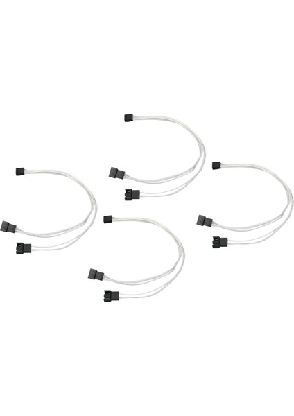 4 Adet Pwm Fan Uzatma Kablosu 4 Pin Gümüş Kaplamalı Bakır Tel Pc Fan Uzatma Kablosu Pc Soğutma Fanı 1 Ila 2 Ayırıcı (Yurt Dışından)