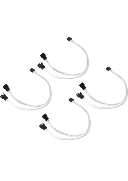 4 Adet Pwm Fan Uzatma Kablosu 4 Pin Gümüş Kaplamalı Bakır Tel Pc Fan Uzatma Kablosu Pc Soğutma Fanı 1 Ila 2 Ayırıcı (Yurt Dışından)