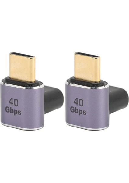 Adet USB C Erkek - Dişi Adaptör Dik Açı 90 Derece Pd 100W 40GBPS 8K60Hz Hd Tip C Erkek - Dişi Adaptör (Yurt Dışından)
