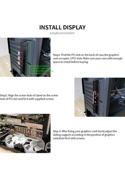 RGB25 Rgb Grafik Kartı Standı Rgb Işık Efektli Grafik Kartı Desteği 5V 4pin Güç Kaynağı Grafik Kartı Tutucu (Yurt Dışından) fiyatları