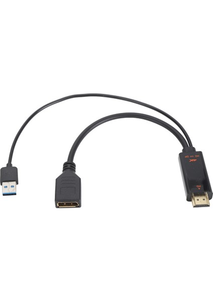 Hd Multimedya Arayüzü Displayport Kablo Adaptörü USB Güç 3840X2160 60Hz 9.8in Uzunluk Video Adaptör Kablosu (Yurt Dışından)