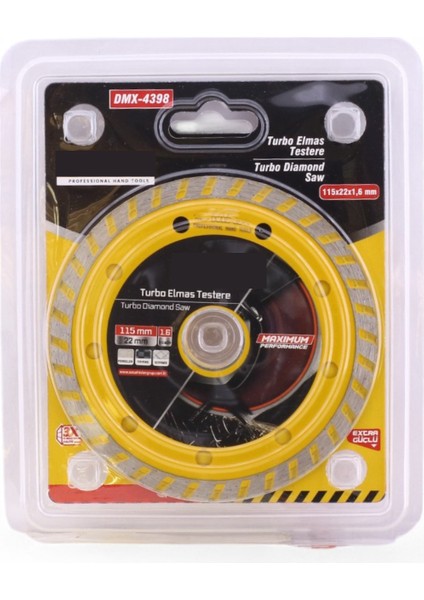 115X22X1.5 mm Turbo Elmas Seramik Inşaat Mermer Porselen Fayans Granit Sulu Kuru Kesim Kesme Disk