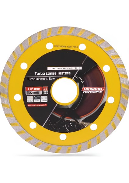 115X22X1.5 mm Turbo Elmas Seramik Inşaat Mermer Porselen Fayans Granit Sulu Kuru Kesim Kesme Disk