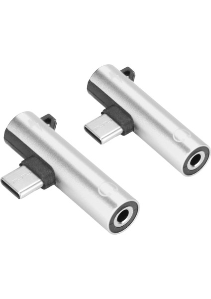 2 Adet USB C - 3,5 mm Ses Adaptörü 2'si 1 Arada Ses Şarj USB C - Ses Jakı Abs USB C - Ses Jakı Telefon Tablet Gümüş (Yurt Dışından)