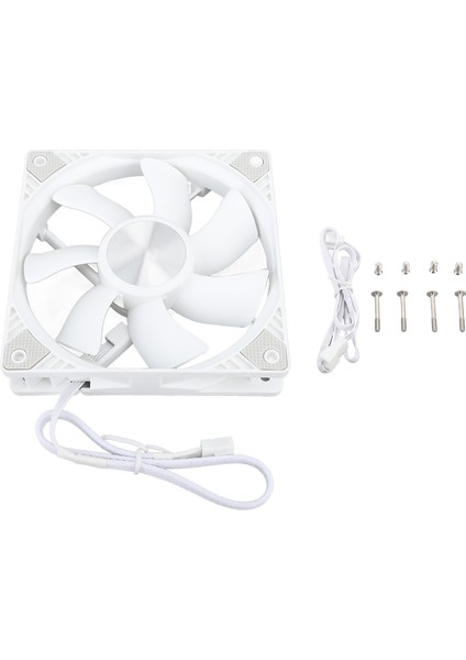 Pc Kasa Fanı 120MM Pwm Akıllı Kontrol Mfdb Rulmanlı Kasa Soğutma Fanı 4 Pin Uzatma Kablosu 12V Beyaz (Yurt Dışından)