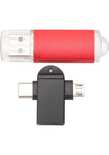 USB Bellek Depolama Çubuğu Kompakt Taşınabilir USB Flash Sürücü Usb'den Tip C'ye ve Micro USB Adaptörüne Windows 98 Için Os x 9 Kırmızı 32GB (Yurt Dışından)