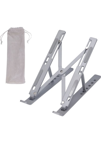 Dizüstü Bilgisayar Standı Taşınabilir Ayarlanabilir Katlanır Ergonomik Alüminyum Alaşımlı Tablet Pc Dizüstü Bilgisayar Soğutma Standı Yükseltici Depolama Çantası Gri (Yurt Dışından)