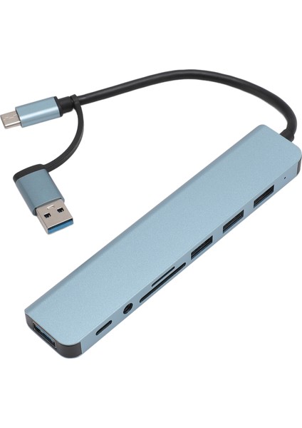 8'i 1 Arada USB C Hub Çoklu Port Adaptörü USB 3.0 USB 2.0 USB Type C Hızlı Veri Aktarımı Kart Yuvalı USB C Hub Telefon Tablet Için (Yurt Dışından)