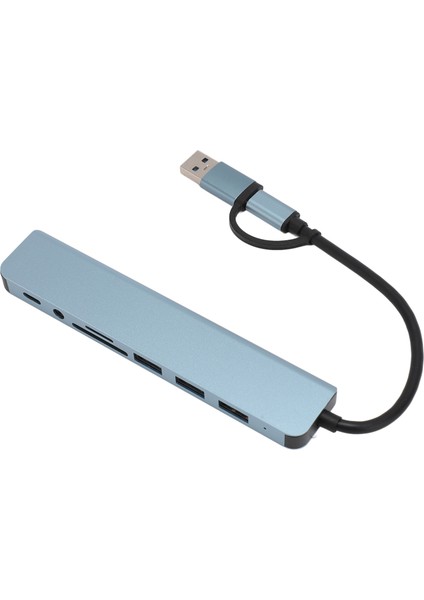 8'i 1 Arada USB C Hub Çoklu Port Adaptörü USB 3.0 USB 2.0 USB Type C Hızlı Veri Aktarımı Kart Yuvalı USB C Hub Telefon Tablet Için (Yurt Dışından)