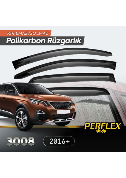 Peugeot 3008 2016+ Cam Rüzgarlığı V2 Düz