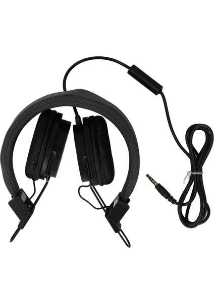3.5mm Kablolu Kulaklık Mikrofonlu Stereo Katlanabilir Ayarlanabilir Kafa Bandı Müzik Çağrıları Oyunlar Pc Dizüstü Bilgisayar Tablet Telefon Mp3 Siyah ile Uyumlu Hat Içi Kontrol (Yurt Dışından) modelleri