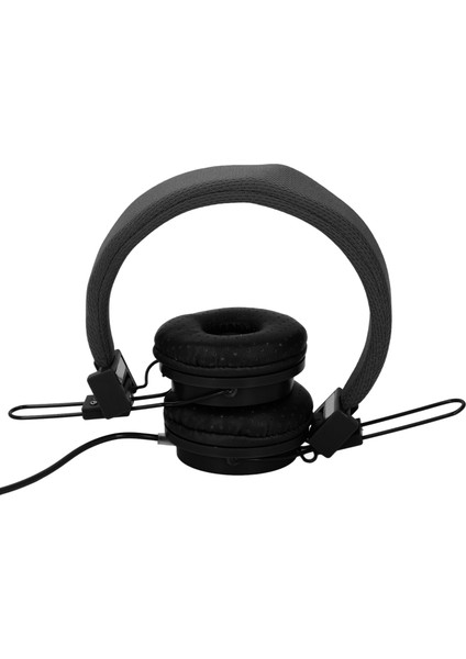 3.5mm Kablolu Kulaklık Mikrofonlu Stereo Katlanabilir Ayarlanabilir Kafa Bandı Müzik Çağrıları Oyunlar Pc Dizüstü Bilgisayar Tablet Telefon Mp3 Siyah ile Uyumlu Hat Içi Kontrol (Yurt Dışından) fırsatları