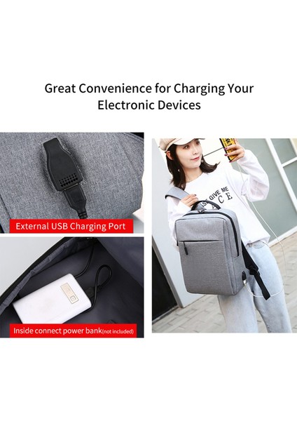 USB Şarj Portlu Seyahat Dizüstü Bilgisayar Sırt Çantası Büyük Kapasiteli Ayrı Bölmeli Iş Sırt Çantaları 15/17 Inç Bilgisayar Çantasına Uygun (Yurt Dışından) modelleri