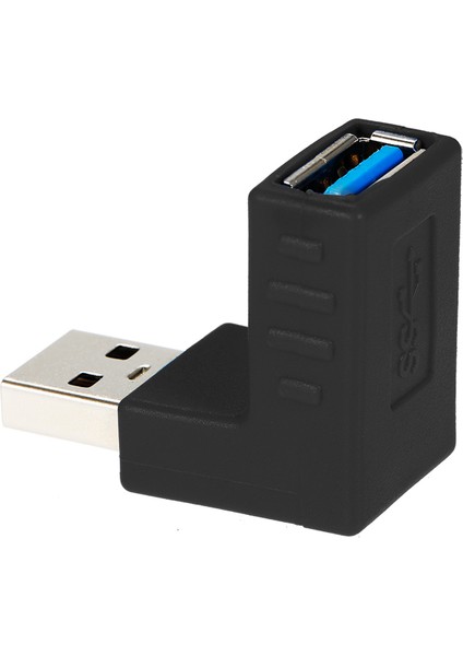 Dik Açı Usb3.0 Am'den Af L Şeklinde Adaptör Dönüştürücü USB 3.0 A Erkekten A Dişiye 90 Derece Açı Tak (Yurt Dışından)