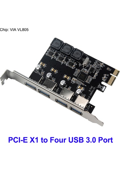 Dört Portlu USB 3.0 Süper Hızlı 5gbps Pcı-E Genişletme Kartı Pcı Express Adaptör Dönüştürücü Kartı 6A Güç Kaynağı Modülü Masaüstü Bilgisayar Için (Yurt Dışından) fiyatları