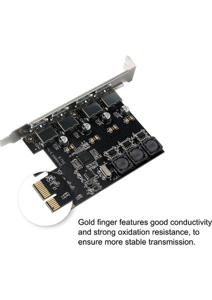 Dört Portlu USB 3.0 Süper Hızlı 5gbps Pcı-E Genişletme Kartı Pcı Express Adaptör Dönüştürücü Kartı 6A Güç Kaynağı Modülü Masaüstü Bilgisayar Için (Yurt Dışından) modelleri