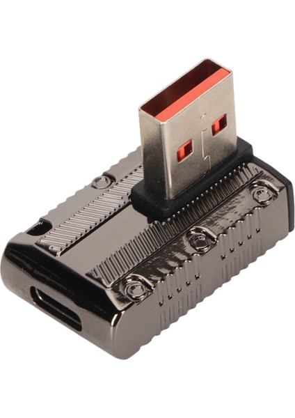 Dik Açı USB Erkek - Tip C Dişi Adaptör 120W 10GBPS'YE Kadar Çinko Alaşımlı Kabuk 3.1 USB A - C Otg Adaptörü (Yurt Dışından)