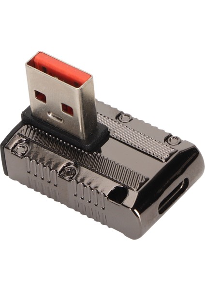 Dik Açı USB Erkek - Tip C Dişi Adaptör 120W 10GBPS'YE Kadar Çinko Alaşımlı Kabuk 3.1 USB A - C Otg Adaptörü (Yurt Dışından)
