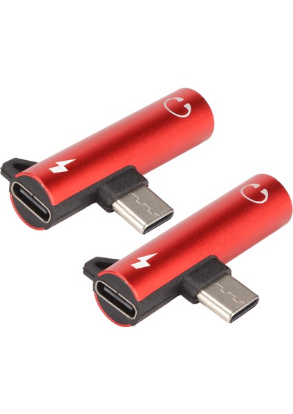 Adet USB C - 3,5 mm Ses Adaptörü 2'si 1 Arada Ses Şarj USB C - Ses Jakı Abs USB C - Ses Jakı Telefon Tablet Kırmızı (Yurt Dışından)