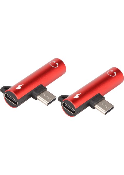 Adet USB C - 3,5 mm Ses Adaptörü 2'si 1 Arada Ses Şarj USB C - Ses Jakı Abs USB C - Ses Jakı Telefon Tablet Kırmızı (Yurt Dışından)