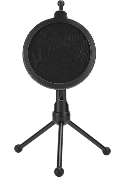 Mikrofon Anti Sprey Mesh Çift Katmanlı Siyah Abs Ayarlanabilir Filtre Tripod Tutucu ile (Yurt Dışından)