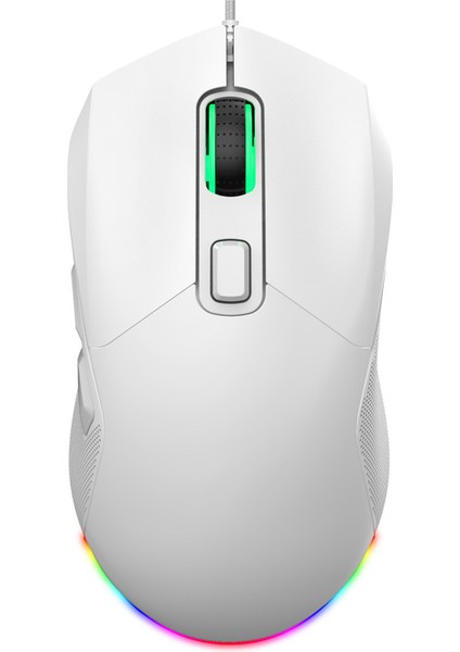 Hxsj X300 Rgb Oyun Faresi Arka Aydınlatmalı Kablolu Ergonomik 6 Düğmeli Programlanabilir Fare Makro Kayıt ve Tekerlek Hızı Ayarı 7200 Hareket Hızı Windows Pc Için (Beyaz) (Yurt Dışından)