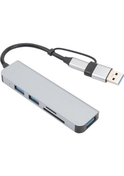 5'i 1 Arada USB Type C Hub 5gbps 3 Usb3.0 Veri Portu Hafıza Kartı Depolama Kart Okuyucu USB C Hub Adaptörü Telefon Tablet Bilgisayar Için (Yurt Dışından)