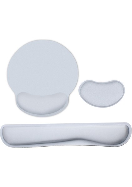 Ergonomik Hafızalı Köpük Klavye Bilek Destekli Mouse Bilek Destekli Mouse Pad Seti Kumaş Kaymaz Kauçuk Tabanlı Gri (Yurt Dışından)