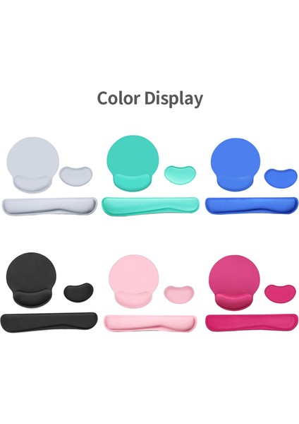Ergonomik Hafızalı Köpük Klavye Bilek Destekli Mouse Bilek Destekli Mouse Pad Seti Kumaş Kaymaz Kauçuk Tabanlı Gri (Yurt Dışından)
