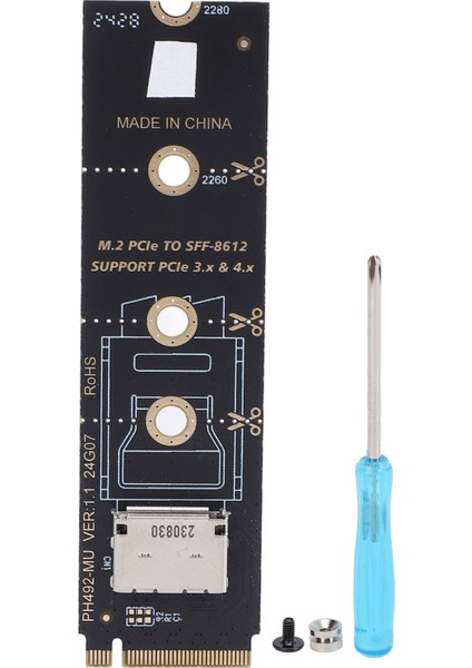 Pcıe 3.0 M.2 Mkey To Oculink SFF-8611 SFF-8612 Ana Bilgisayar Adaptör Kartı Pcıe Nvme SSD PH492-MU Için (Yurt Dışından)