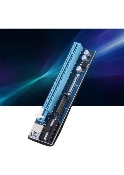 Pcı-E Express 1x Ila 16X 4pın Madencilik Genişletici Yükseltici Kart Adaptörü USB 3.0 Kablolu (Yurt Dışından)
