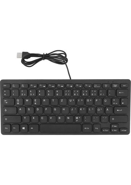 78 Tuşlu Dil Ultra Ince Klavye Tak ve Çalıştır Su Geçirmez USB Kablolu Kompakt Klavye Ingilizce Iki Dilli Kullanıcılar Için Almanca (Qweryz Düzeni) (Yurt Dışından)