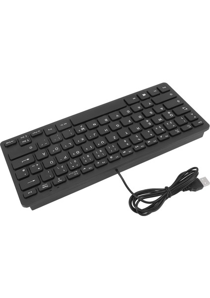 78 Tuşlu Dil Ultra Ince Klavye Tak ve Çalıştır Su Geçirmez USB Kablolu Kompakt Klavye Ingilizce Iki Dilli Kullanıcılar Için Almanca (Qweryz Düzeni) (Yurt Dışından)