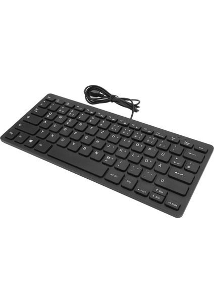 78 Tuşlu Dil Ultra Ince Klavye Tak ve Çalıştır Su Geçirmez USB Kablolu Kompakt Klavye Ingilizce Iki Dilli Kullanıcılar Için Almanca (Qweryz Düzeni) (Yurt Dışından)
