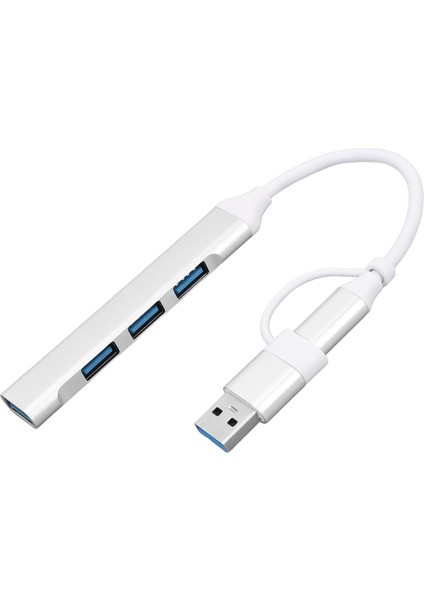 USB C Hub Çoklu Bağlantı Noktası Adaptörü Tip C ve Usb'den 4xusb Hub'a Dizüstü Bilgisayar Klavye Fare USB Sürücüsü (Yurt Dışından)