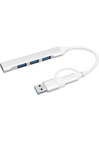USB C Hub Çoklu Bağlantı Noktası Adaptörü Tip C ve Usb'den 4xusb Hub'a Dizüstü Bilgisayar Klavye Fare USB Sürücüsü (Yurt Dışından)