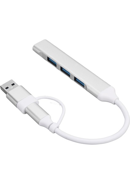 USB C Hub Çoklu Bağlantı Noktası Adaptörü Tip C ve Usb'den 4xusb Hub'a Dizüstü Bilgisayar Klavye Fare USB Sürücüsü (Yurt Dışından)