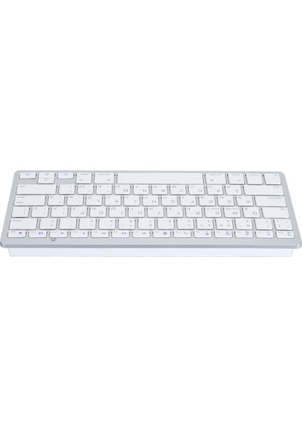 Ultra Ince Klavye Bt Kablosuz Sıçrama Geçirmez Iki Dilli Dil Tuş Takımı Pc Bilgisayar Gümüş Rusça (Yurt Dışından)