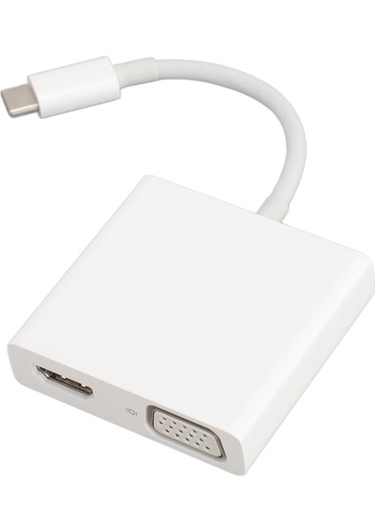 Type C'den Hd Multimedya Arayüzü VGA Usb3.0 Adaptörü Tak ve Çalıştır USB Type C Dijital Av Çoklu Bağlantı Noktası Adaptörü Bilgisayarlar Için (Yurt Dışından)