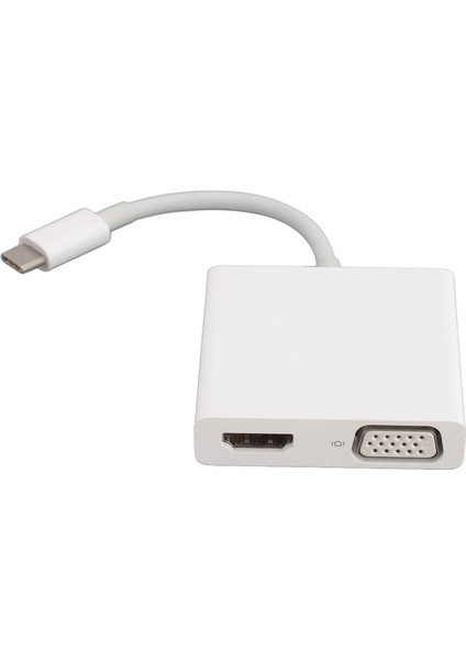 Type C'den Hd Multimedya Arayüzü VGA Usb3.0 Adaptörü Tak ve Çalıştır USB Type C Dijital Av Çoklu Bağlantı Noktası Adaptörü Bilgisayarlar Için (Yurt Dışından)