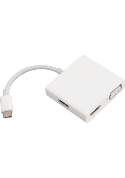 Type C'den Hd Multimedya Arayüzü VGA Usb3.0 Adaptörü Tak ve Çalıştır USB Type C Dijital Av Çoklu Bağlantı Noktası Adaptörü Bilgisayarlar Için (Yurt Dışından)