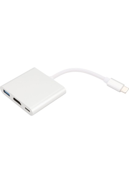 3'ü 1 Arada Tip C Adaptörü USB C'den USB 3.0'a 4K Hd Multimedya Arayüzü Pd Dönüştürücü Dizüstü Bilgisayar Telefon Tablet Için (Yurt Dışından)