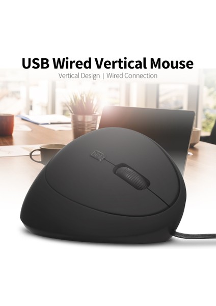 Kablolu Optik Fare Dikey Fare USB Kablolu Ofis Faresi 6 Tuşlu Ergonomik Fareler 3 Ayarlanabilir Hareket Hızı ile Pc Dizüstü Bilgisayar Beyaz (Yurt Dışından)