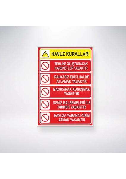 Havuz Kuralları Sticker 20X28 cm
