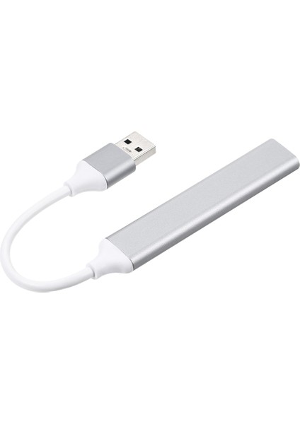 Taşınabilir USB Hub USB Adaptörü 4'ü 1 Arada Alüminyum Alaşımlı Hub Usb2.0/usb3.0 Portları Geniş Uyumluluk Gümüş (Yurt Dışından)