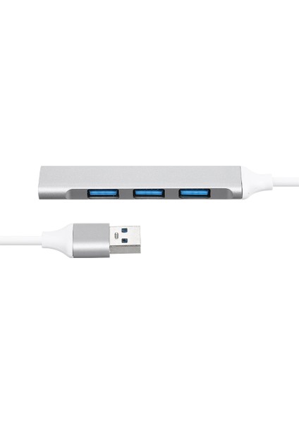 Taşınabilir USB Hub USB Adaptörü 4'ü 1 Arada Alüminyum Alaşımlı Hub Usb2.0/usb3.0 Portları Geniş Uyumluluk Gümüş (Yurt Dışından)